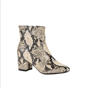 Snakeskin bootie